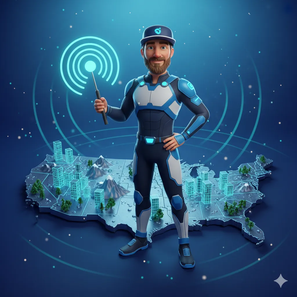 Professional satellite communication coverage map